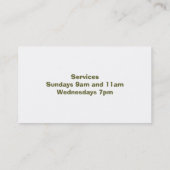 Carte de visite de l'église (Dos)