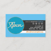 Carte de visite de l'église Mercer Baptist (Devant)