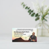 Carte de visite de l'église photo Pastor ou Deacon (Debout devant)