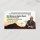 Carte de visite de l'église photo Pastor ou Deacon (Devant)