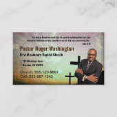 Carte de visite de l'église photo Pastor ou Deacon (Devant)