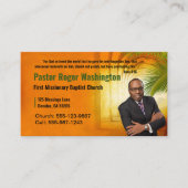 Carte de visite de l'église photo Pastor ou Deacon (Devant)