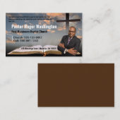 Carte de visite de l'église photo Pastor ou Deacon (Devant / Derrière)