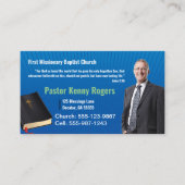 Carte de visite de l'église photo Pastor ou Deacon (Devant)