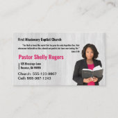 Carte de visite de l'église photo Pastor ou Deacon (Devant)