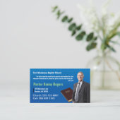 Carte de visite de l'église photo Pastor ou Deacon (Debout devant)