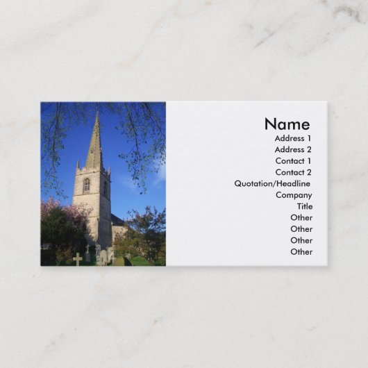 Carte de visite de l'église religieuse (Devant)