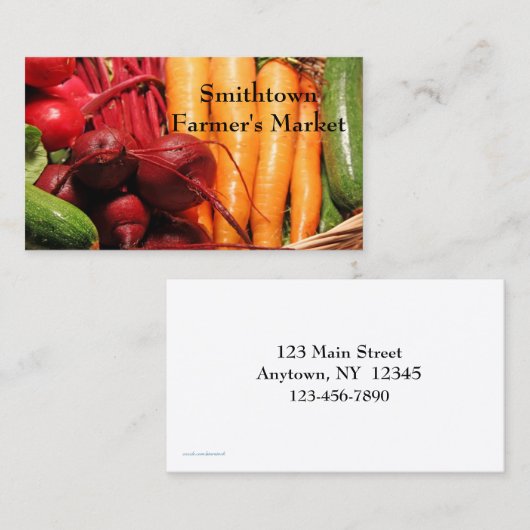 Carte de visite de légumes (Devant / Derrière)