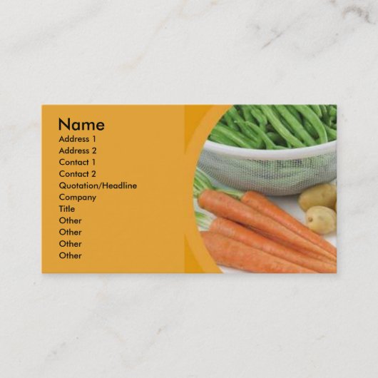 Carte de visite de légumes (Devant)