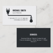 Carte de visite de l'électricien à bouchon et à am (Devant / Derrière)