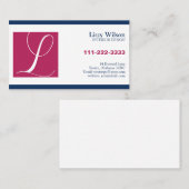 Carte de visite de l'employé professionnel monogra (Devant / Derrière)