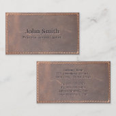 Carte de visite de l'enquêteur en cuir cousu (Devant / Derrière)