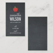 Carte de visite de l'enseignant d'Apple Chalkboard (Devant / Derrière)