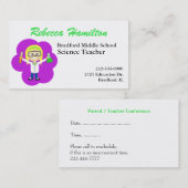 Carte de visite de l'enseignant de la science du d (Devant / Derrière)