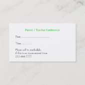 Carte de visite de l'enseignant de la science du d (Dos)