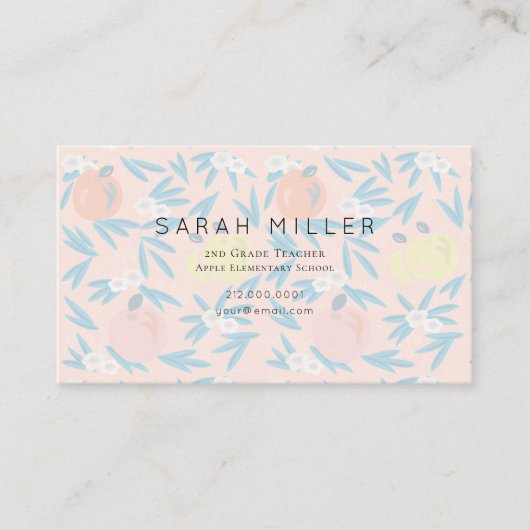 Carte de visite de l'enseignant de modèle floral P (Devant)