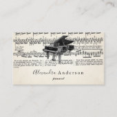 Carte de visite de l'enseignant de musique de pian (Devant)