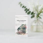 Carte de visite de l'enseignant de piano rustique  (Debout devant)