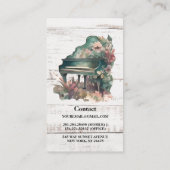 Carte de visite de l'enseignant de piano rustique  (Dos)