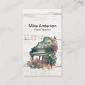 Carte de visite de l'enseignant de piano rustique  (Devant)