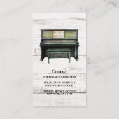 Carte de visite de l'enseignant de piano rustique (Dos)