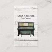 Carte de visite de l'enseignant de piano rustique (Devant)