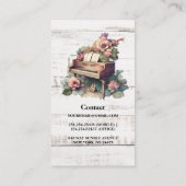 Carte de visite de l'enseignant de piano rustique  (Dos)