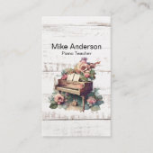 Carte de visite de l'enseignant de piano rustique  (Devant)