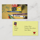 Carte de visite de l'enseignant Modèle personnalis (Devant / Derrière)