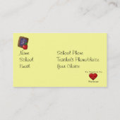 Carte de visite de l'enseignant Modèle personnalis (Dos)