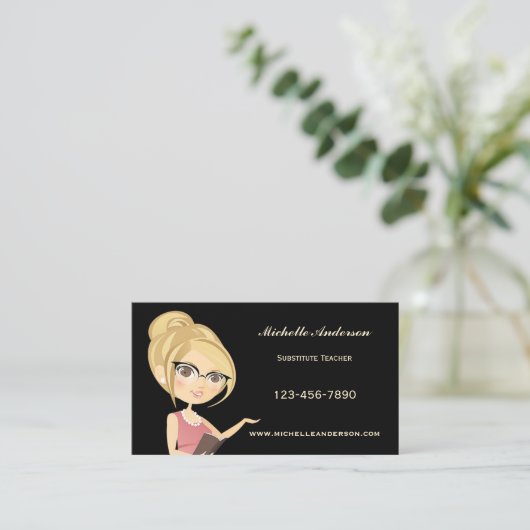 Carte de visite de l'enseignement enseignant (Debout devant)