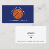 Carte de visite de l'entraîneur de basket-ball (Devant / Derrière)