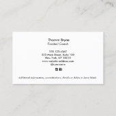 Carte de visite de l'entraîneur de sifflet de réfé (Dos)