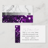 Carte de visite de l'entraîneur en diamant violet  (Devant / Derrière)