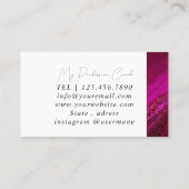 Carte de visite de l'entraîneur rose carreau en ma (Dos)