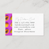 Carte de visite de l'entraîneur rose carreau en ma (Dos)