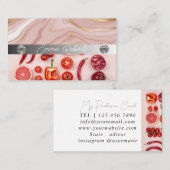 Carte de visite de l'entraîneur rose carreau en ma (Devant / Derrière)