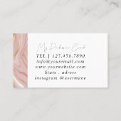 Carte de visite de l'entraîneur rose carreau en ma (Dos)