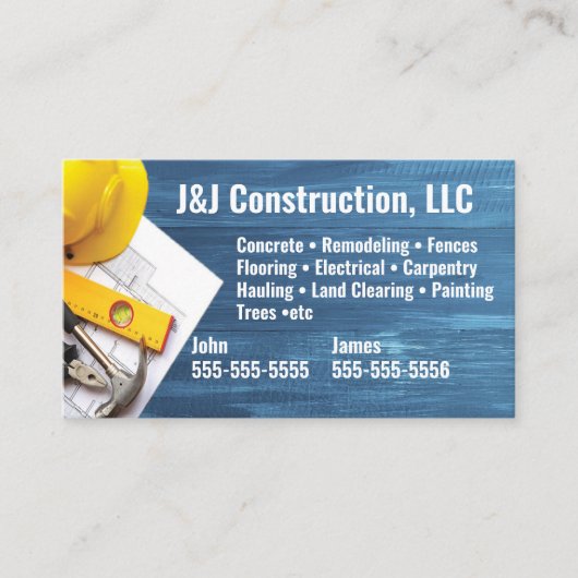 Carte de visite de l'entrepreneur (Devant)