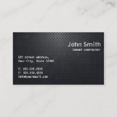 Carte de visite de l'entrepreneur de ciment en aci (Dos)