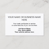 Carte de visite de l'entrepreneur de l'échafaudage (Dos)