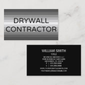 Carte de visite de l'entrepreneur Drywall (Devant / Derrière)