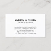 Carte de visite de l'entrepreneur en électricité (Dos)