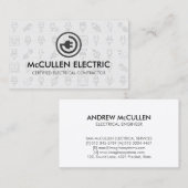 Carte de visite de l'entrepreneur en électricité (Devant / Derrière)