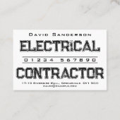 Carte de visite de l'entrepreneur en électricité (Dos)