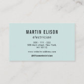 carte de visite de l'entrepreneur en électricité n (Dos)