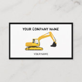 Carte de visite de l'entrepreneur en excavation de (Devant)