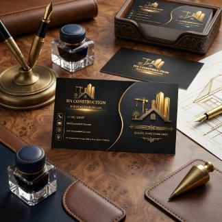 Carte de visite de l'entrepreneur en or noir