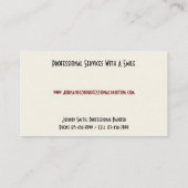 Carte de visite de l'entrepreneur en peinture prof (Dos)