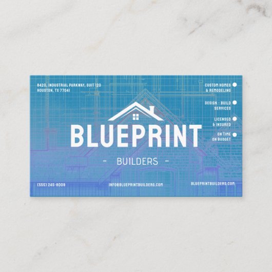 Carte de visite de l'entrepreneur en plans de cons (Devant)